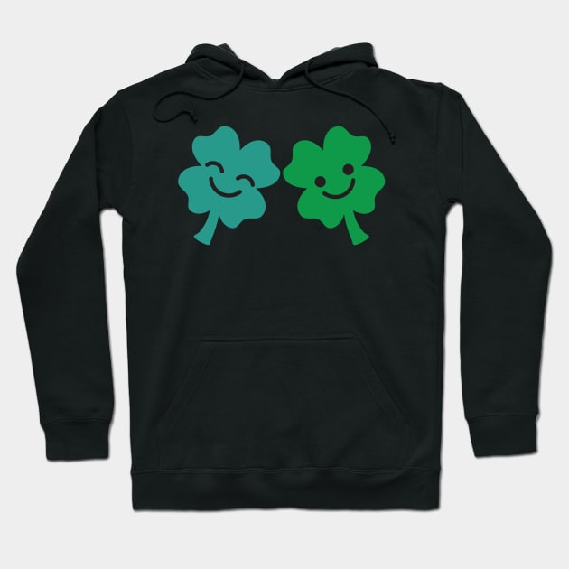 Lucky Irish Cute Four Leaf Clovers Hoodie by VicEllisArt